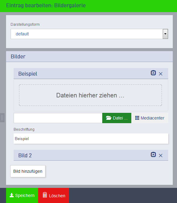 Eintrag Bildergalerie