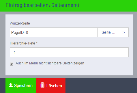 Eintrag Menü
