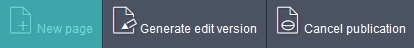 Action bar New page button
