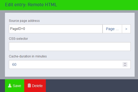 Entry foreign html