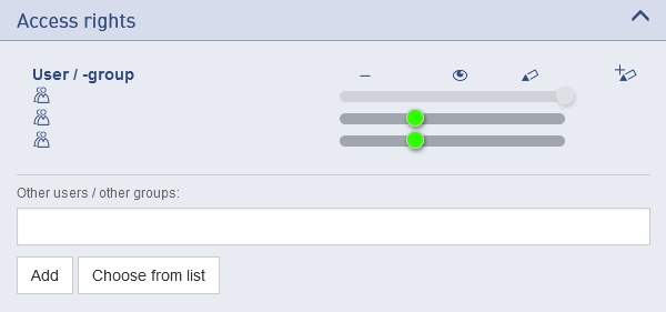 User authorisations